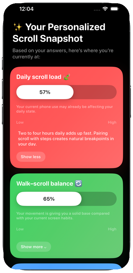 Step N Scroll personalised snapshot